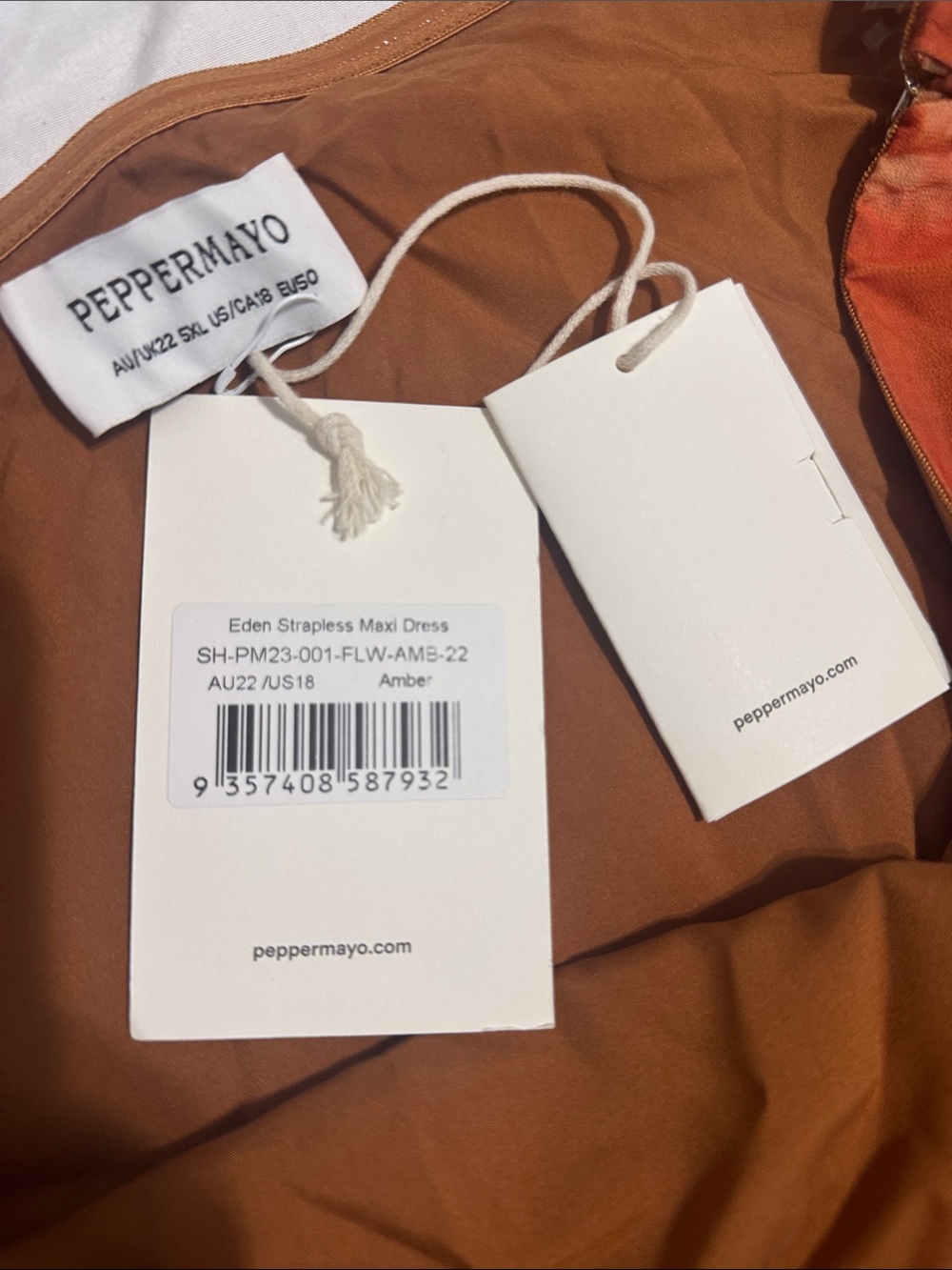 NWT Peppermayo Eden Amber Strapless Maxi Dress Plus Size 18 5XL Drop Waist Slit - Picture 8 of 11